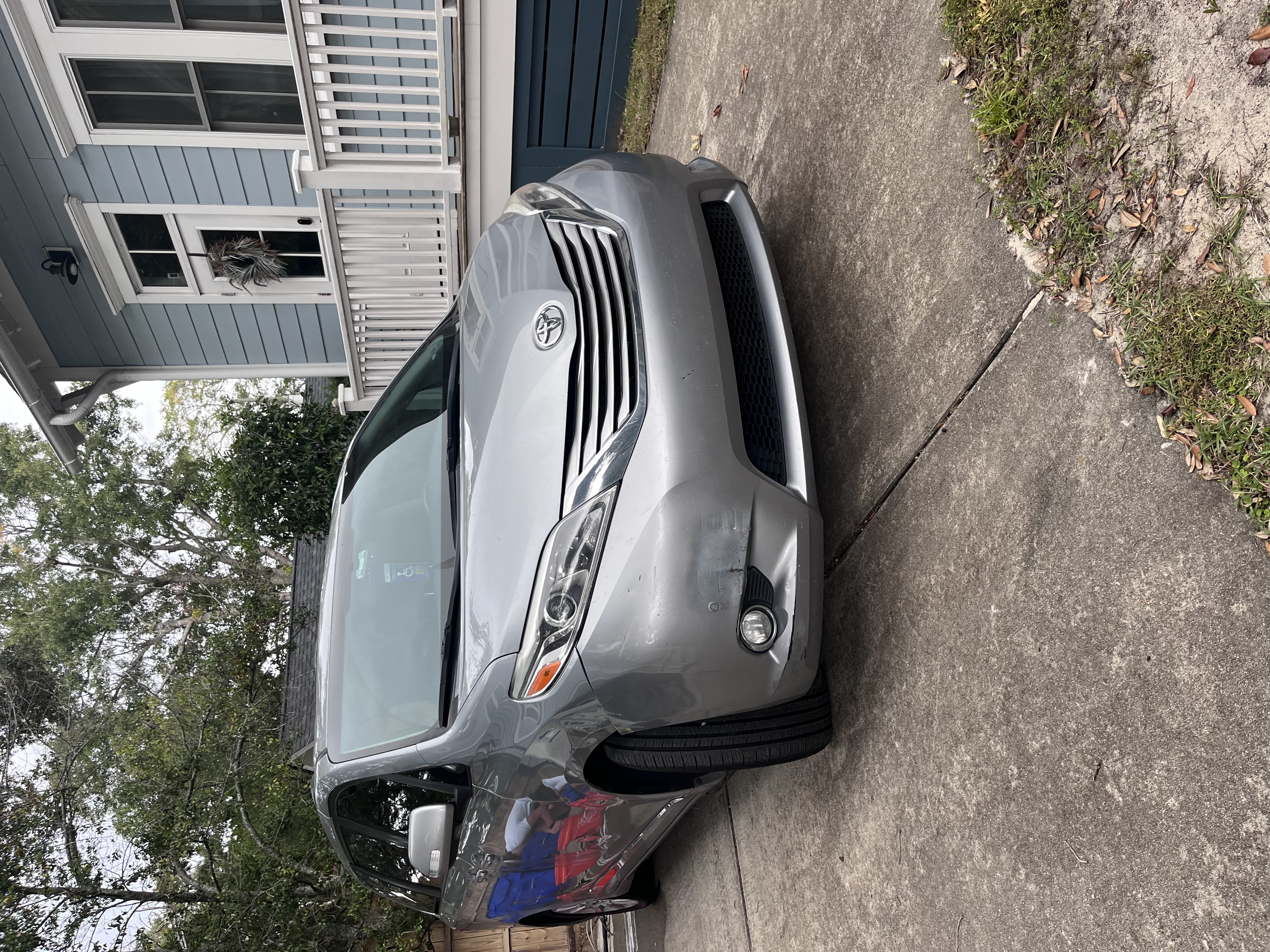 Polished minivan outside